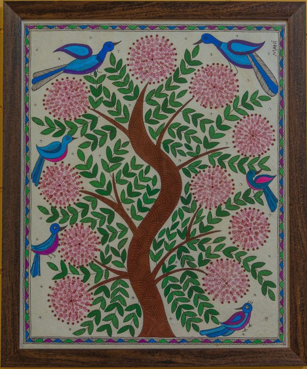 PEACOCKS-ON-THE-RED-COTTON-BLOSSOMING-TREE-24-X-20-scaled